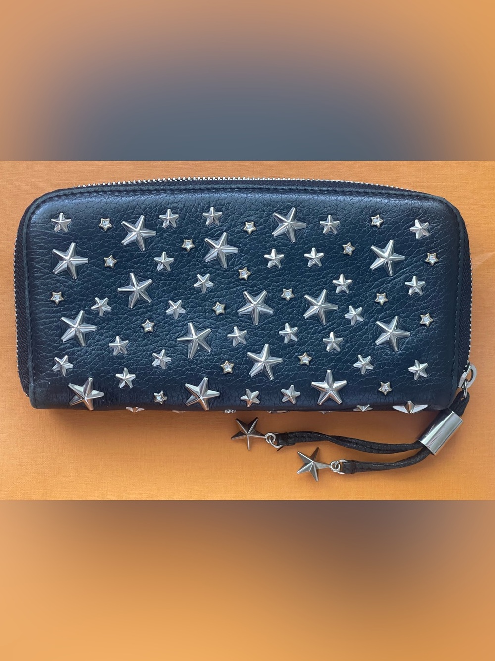 Jimmy Choo Black leather star studded zip around wallet - Picture 3 of 15